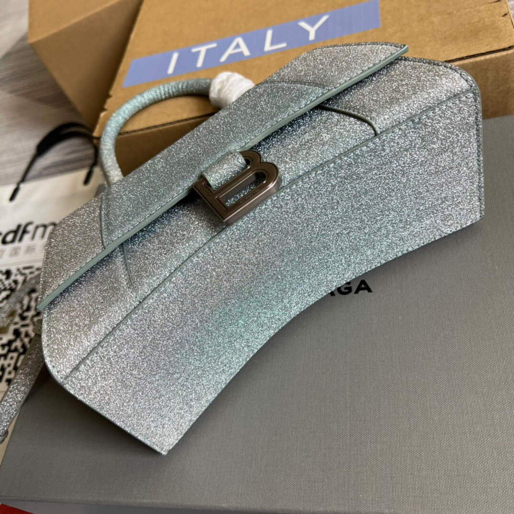 Balenciaga 593546 Flash drilling Hourglass Small Top Handle Bag Green