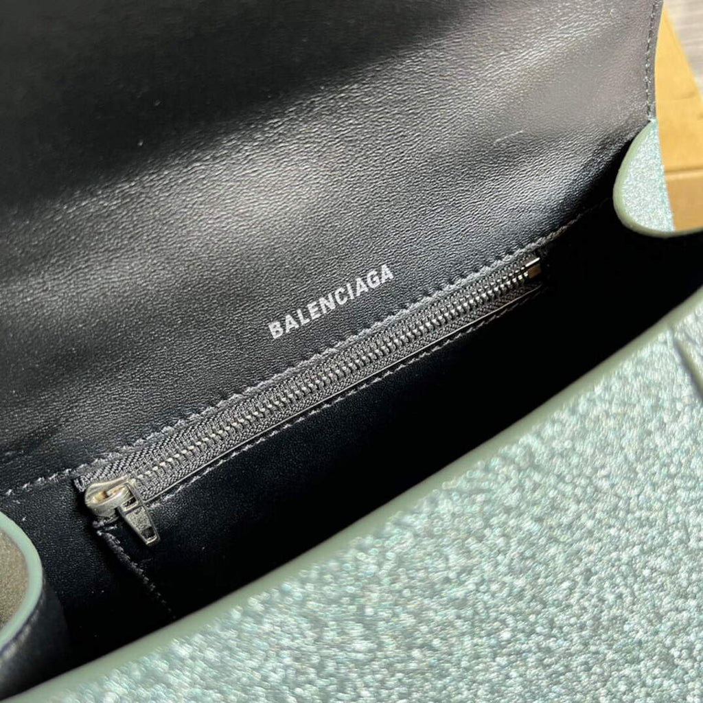 Balenciaga 593546 Flash drilling Hourglass Small Top Handle Bag Green