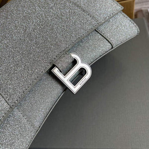 Balenciaga 593546 Flash drilling Hourglass Small Top Handle Bag Gray - Default Title - View 5