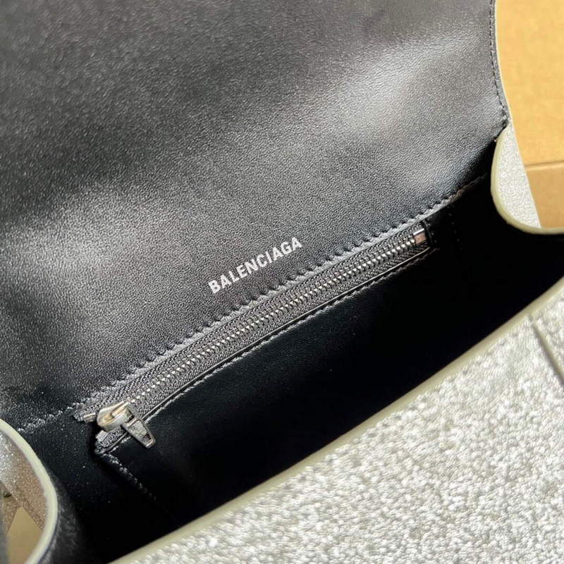Balenciaga 593546 Flash drilling Hourglass Small Top Handle Bag Gray