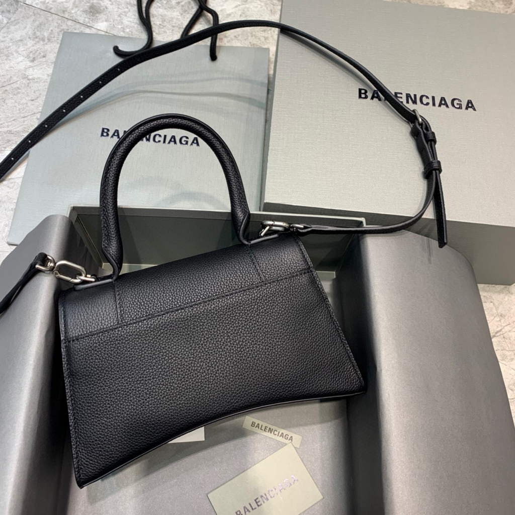 Balenciaga 593546 Hourglass Small Top Handle Bag Black