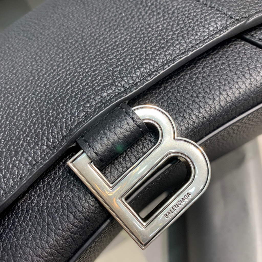 Balenciaga 593546 Hourglass Small Top Handle Bag Black