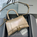 Balenciaga 593546 Hourglass Small Top Handle Calfskin Bag Apricot - Default Title - View 1
