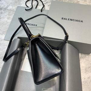 Balenciaga 593546 Hourglass Small Top Handle Calfskin Bag Black Gold - Default Title - View 3