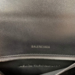 Balenciaga 593546 Hourglass Small Top Handle Calfskin Bag Black Silver - Default Title - View 8