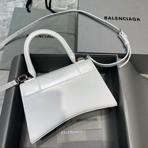 Balenciaga 593546 Hourglass Small Top Handle Calfskin Bag White Silver - Default Title - View 2