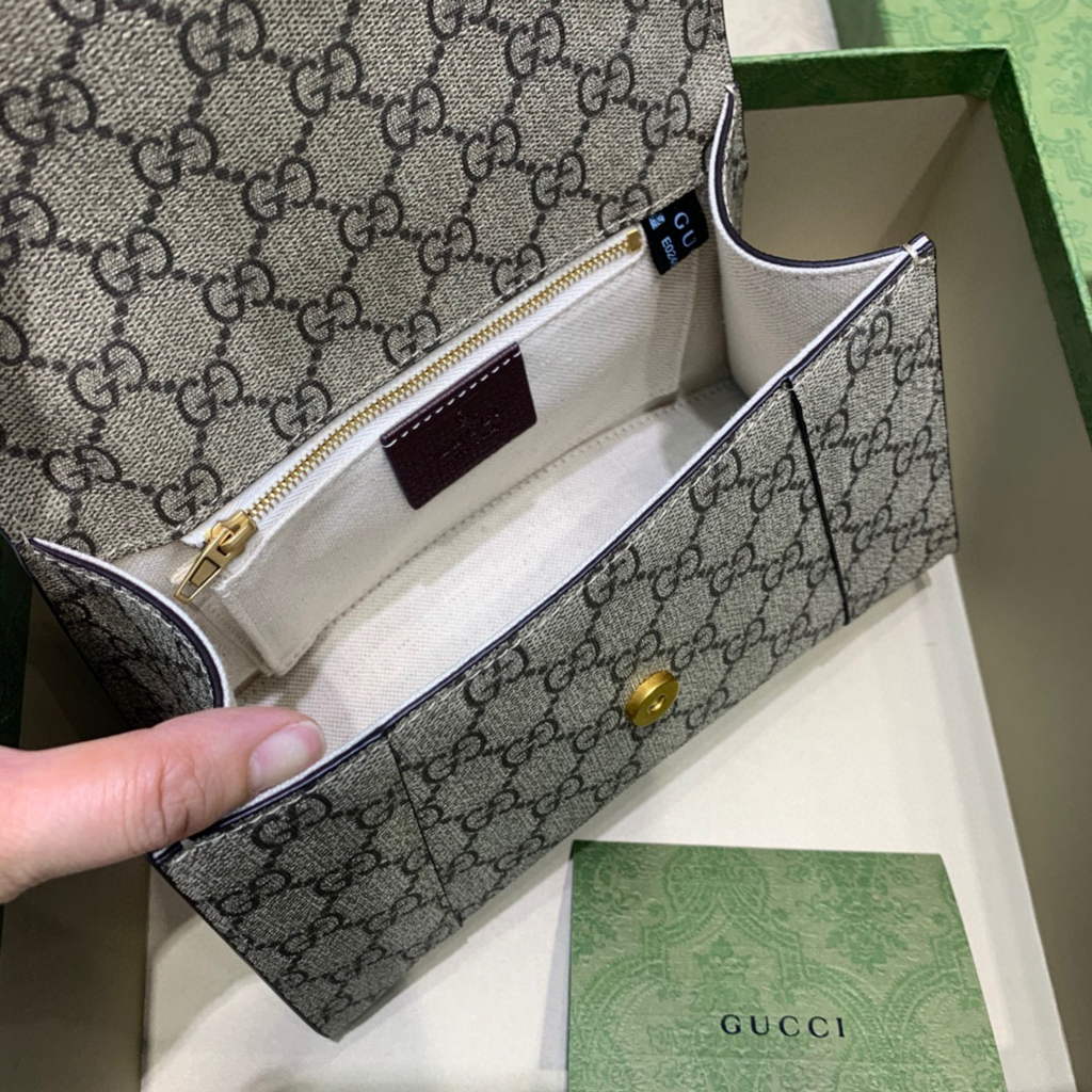 Balenciaga 593546 Hourglass Small Top Handle Calfskin Bag apricot