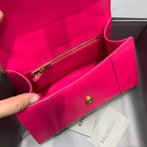 Balenciaga 593546 Hourglass Small Top Handle Calfskin Bag Plum Gold - Default Title - View 7