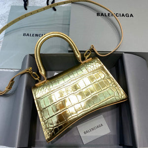 Balenciaga 593546 Hourglass Small Top Handle Crocodile Bag Gold - Default Title - View 2