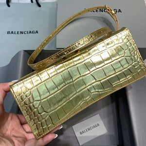 Balenciaga 593546 Hourglass Small Top Handle Crocodile Bag Gold - Default Title - View 4