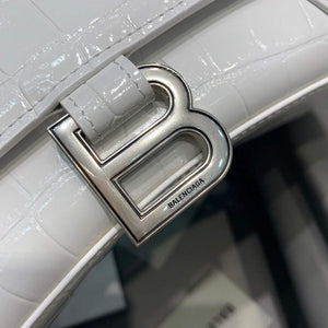 Balenciaga 593546 Hourglass Small Top Handle Crocodile Bag White - Default Title - View 5