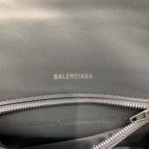 Balenciaga 593546 Hourglass Small Top Handle Crocodile Bag Black Silver - Default Title - View 8