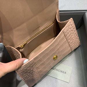 Balenciaga 593546 Hourglass Small Top Handle Crocodile Bag Light Pink - Default Title - View 7