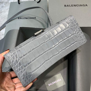 Balenciaga 593546 Hourglass Small Top Handle Crocodile Bag Gray Silver - Default Title - View 4