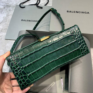 Balenciaga 593546 Hourglass Small Top Handle Crocodile Bag Dark Green Gold - Default Title - View 4