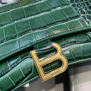 Balenciaga 593546 Hourglass Small Top Handle Crocodile Bag Dark Green Gold - Default Title - View 5