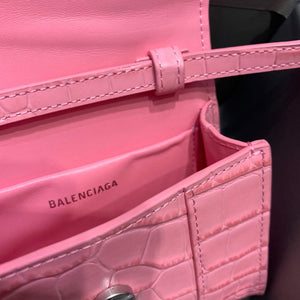 Balenciaga 664676 Hourglass Mini Top Handle Crocodile Bag Pink - Default Title - View 7