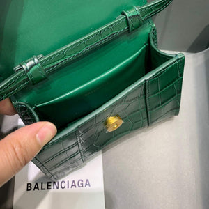 Balenciaga 664676 Hourglass Mini Top Handle Crocodile Bag Green - Default Title - View 6