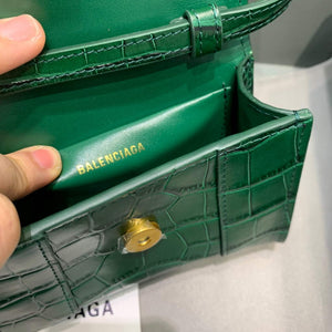 Balenciaga 664676 Hourglass Mini Top Handle Crocodile Bag Green - Default Title - View 7