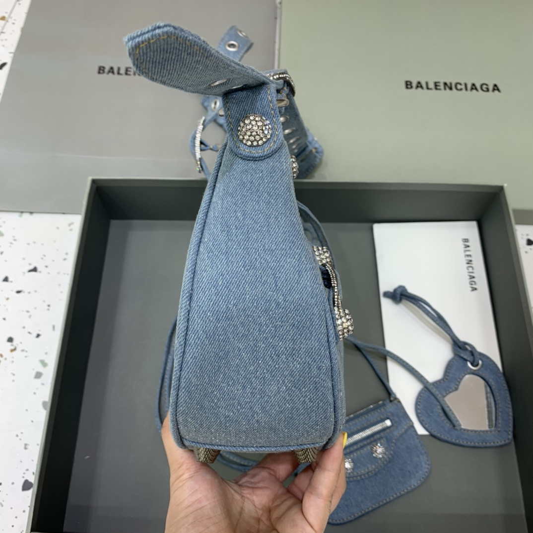 Balenciaga 67130723 Le Cagole Small Shoulder Bag in Denim Blue