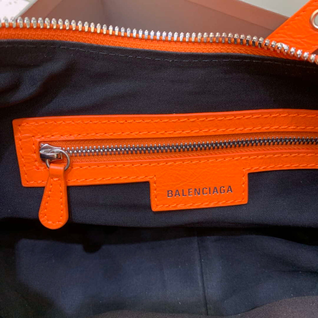 Balenciaga 67130723 Women's Le Cagole Small Shoulder Bag Arena lambskin In Orange