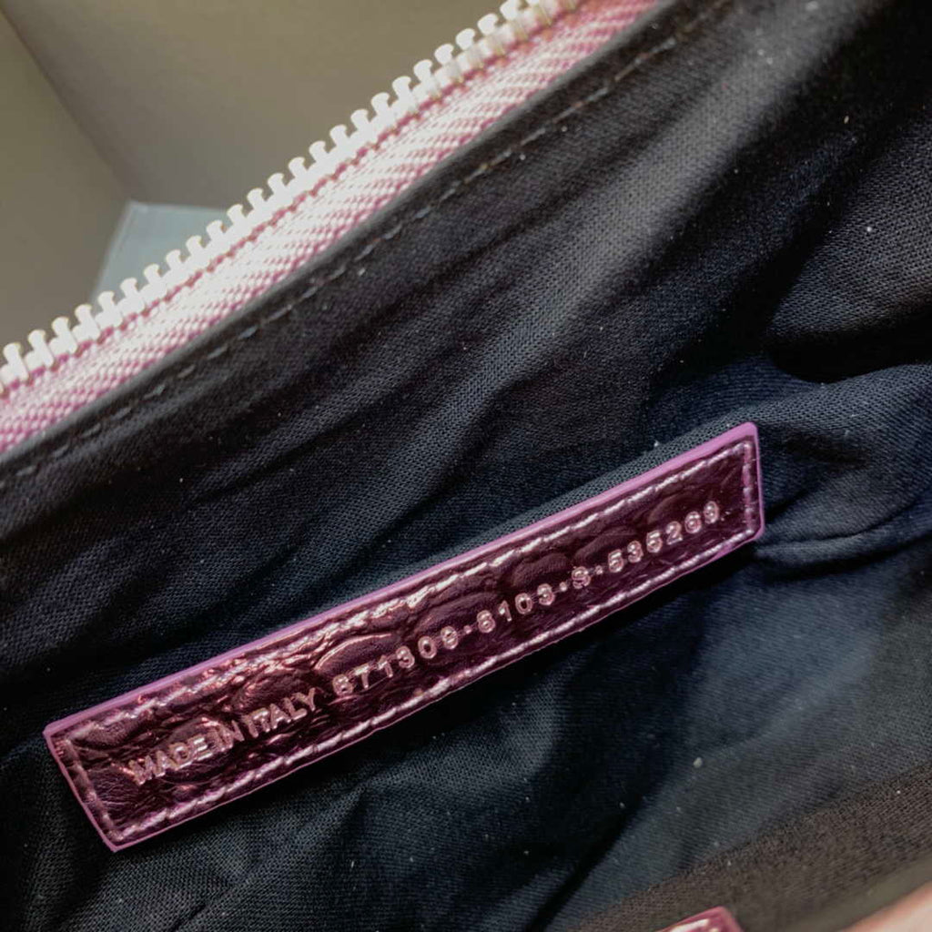Balenciaga 700940210 Women's Neo Cagole XS Handbag in Crocodile Embossed Sky Pink