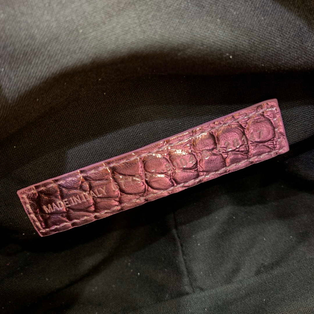 Balenciaga 67130723 Women's Le Cagole Small Shoulder Bag Crocodile Embossed In Sky Pink