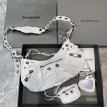 Balenciaga 67130723 Women's Le Cagole Small Shoulder Bag Arena lambskin In White