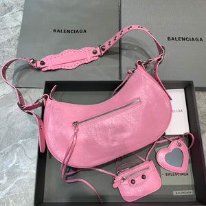 Balenciaga 67130723 Women's Le Cagole Small Shoulder Bag Arena lambskin In Pink - Default Title - View 2