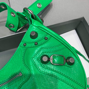 Balenciaga 67130723 Women's Le Cagole Small Shoulder Bag Arena lambskin In Green - Default Title - View 5