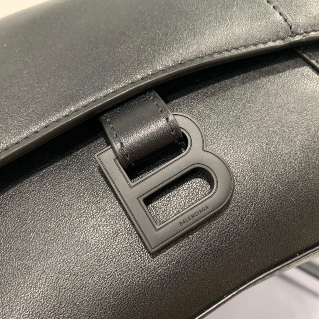 Balenciaga 671355 Women's Downtown XS Shoulder Bag Black buckle