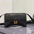 Balenciaga 671355 Women's Downtown XS Shoulder Bag Crocodile Embossed Black - Default Title - View 1