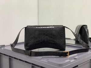 Balenciaga 671355 Women's Downtown XS Shoulder Bag Crocodile Embossed Black - Default Title - View 3