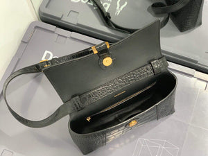 Balenciaga 671355 Women's Downtown XS Shoulder Bag Crocodile Embossed Black - Default Title - View 7
