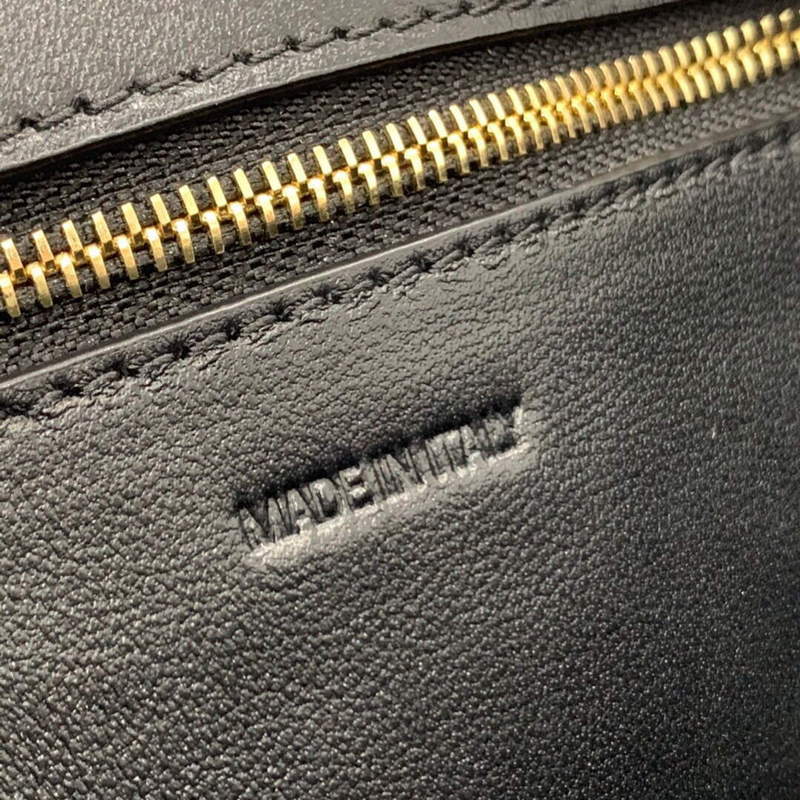 Balenciaga 671355 Women's Downtown XS Shoulder Bag Crocodile Embossed Black