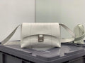 Balenciaga 671355 Women's Downtown XS Shoulder Bag Crocodile Embossed White