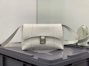 Balenciaga 671355 Women's Downtown XS Shoulder Bag Crocodile Embossed White - Default Title - View 1