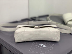 Balenciaga 671355 Women's Downtown XS Shoulder Bag Crocodile Embossed White - Default Title - View 4