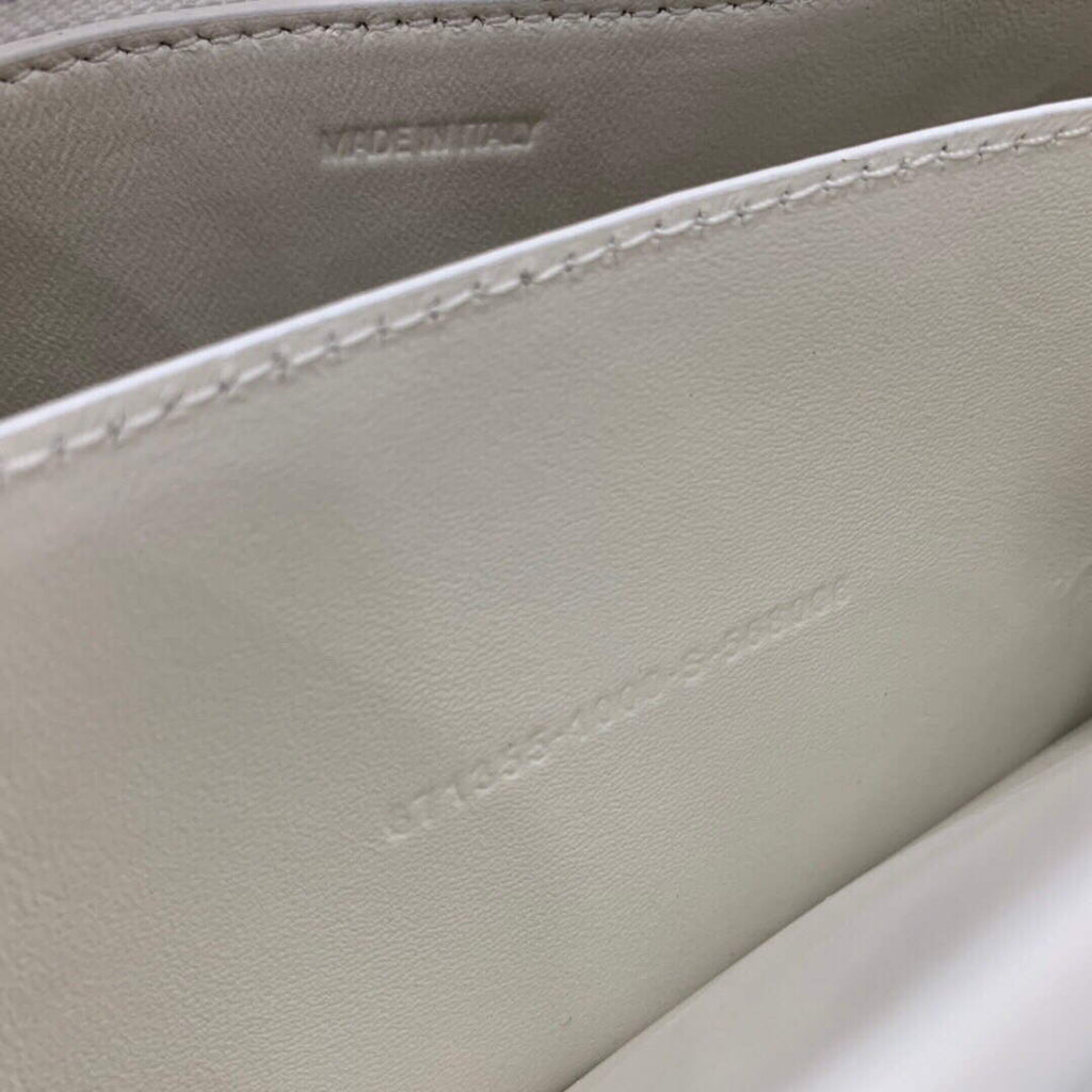 Balenciaga 671355 Women's Downtown XS Shoulder Bag Crocodile Embossed White