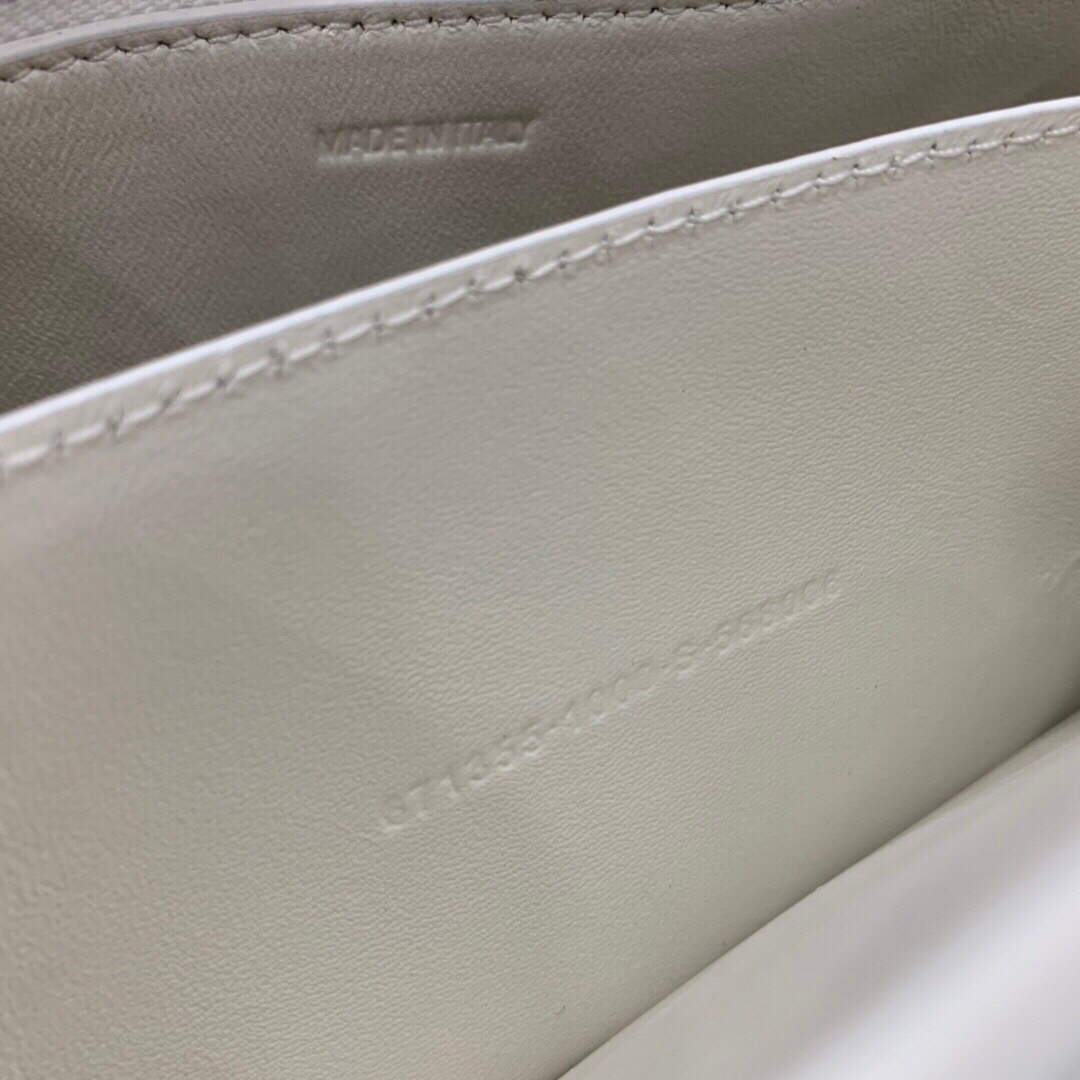 Balenciaga 671355 Women's Downtown XS Shoulder Bag Crocodile Embossed White