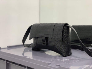 Balenciaga 671355 Women's Downtown XS Shoulder Bag Crocodile Embossed black buckle - Default Title - View 2