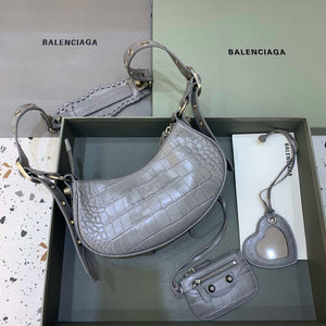 Balenciaga 6940271VG9 Le Cagole Mini Multipouch in Gray Crocodile - Default Title - View 2