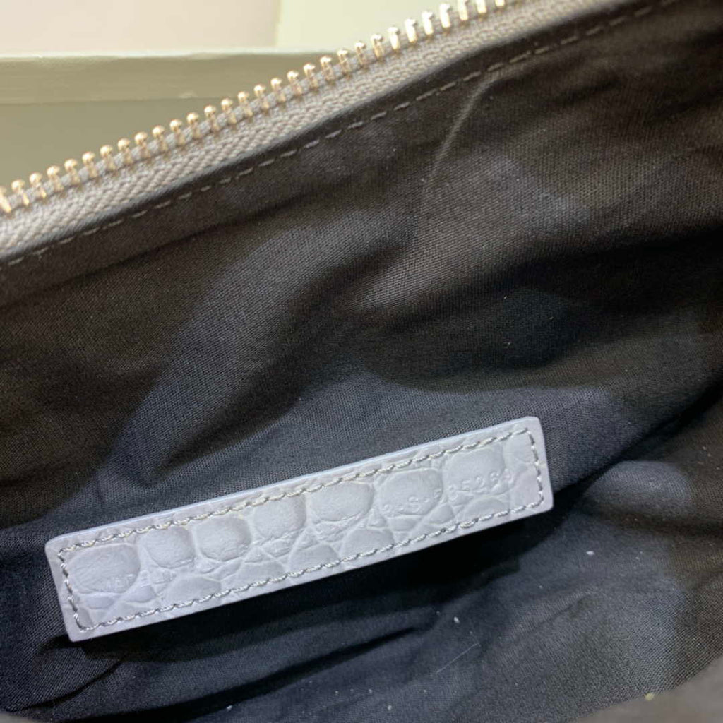 Balenciaga 6940271VG9 Le Cagole Mini Multipouch in Gray Crocodile