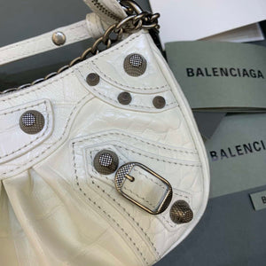 Balenciaga 6940271VG9 Le Cagole Mini Multipouch in White Crocodile - Default Title - View 5