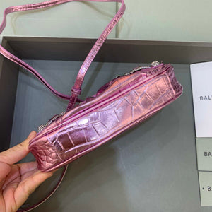 Balenciaga 6940271VG9 Le Cagole Mini Multipouch in Sky Pink Crocodile - Default Title - View 4