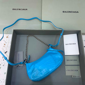 Balenciaga 6940271VG9 Le Cagole Mini Multipouch in Blue Crocodile - Default Title - View 2