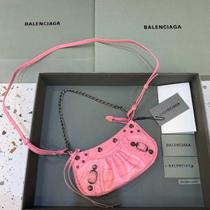 Balenciaga 6940271VG9 Le Cagole Mini Multipouch in Pink Crocodile - Default Title - View 1