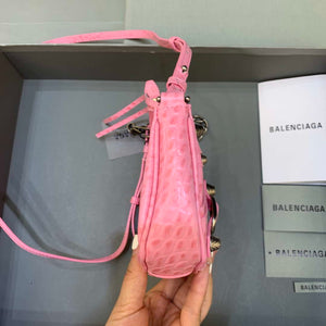 Balenciaga 6940271VG9 Le Cagole Mini Multipouch in Pink Crocodile - Default Title - View 3