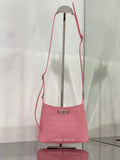 Balenciaga 695589 Women's XX Small Hobo Bag Crocodile Embossed Pink