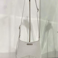 Balenciaga 695589 Women's XX Small Hobo Bag Crocodile Embossed White - Default Title - View 1